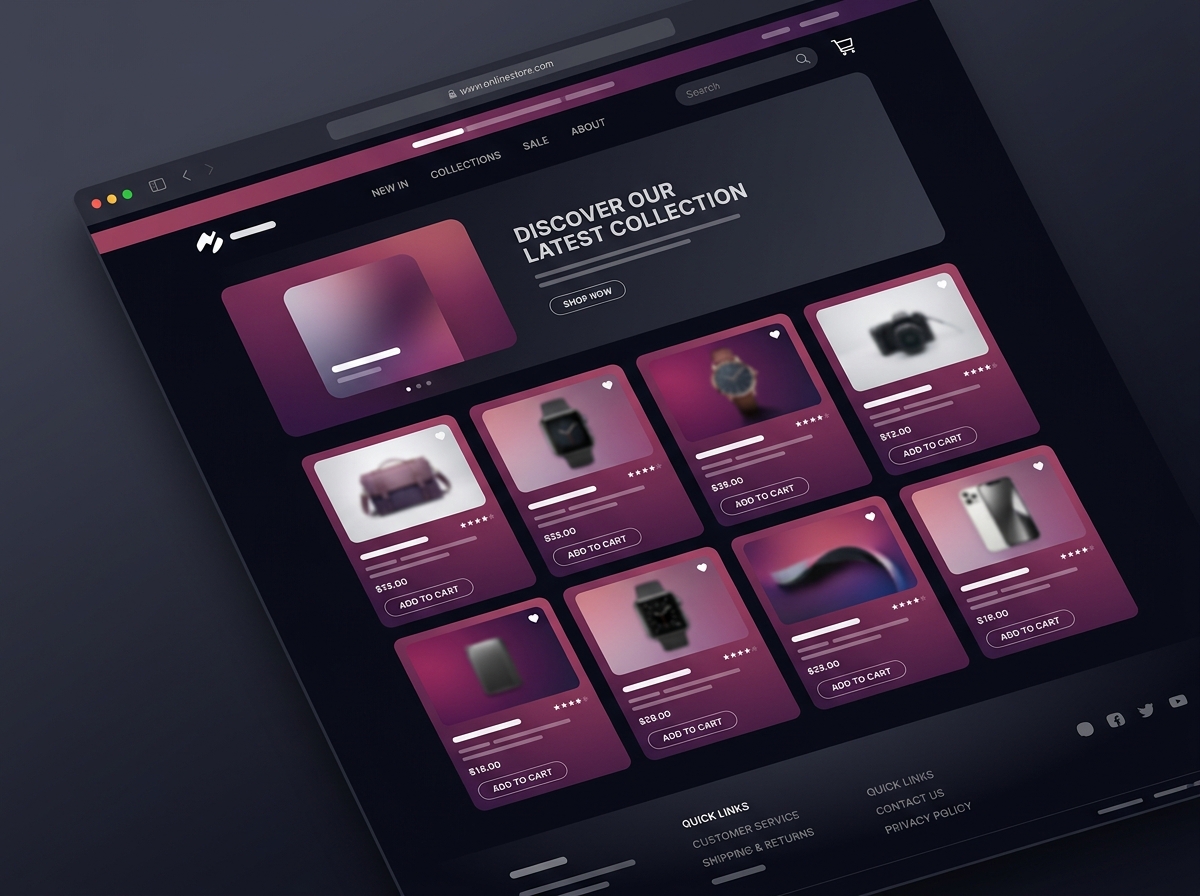 Vibreon portfolio website sample 2