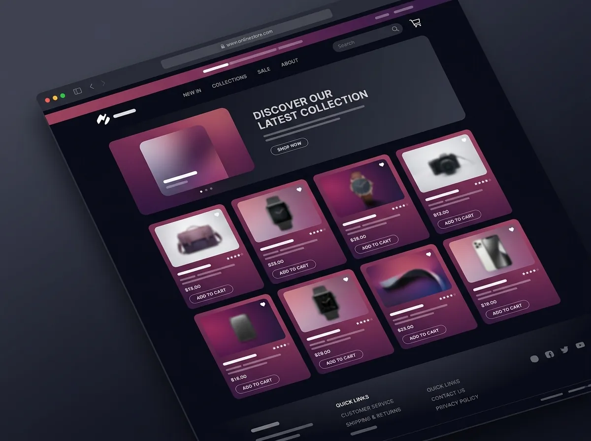 Vibreon portfolio website sample 2